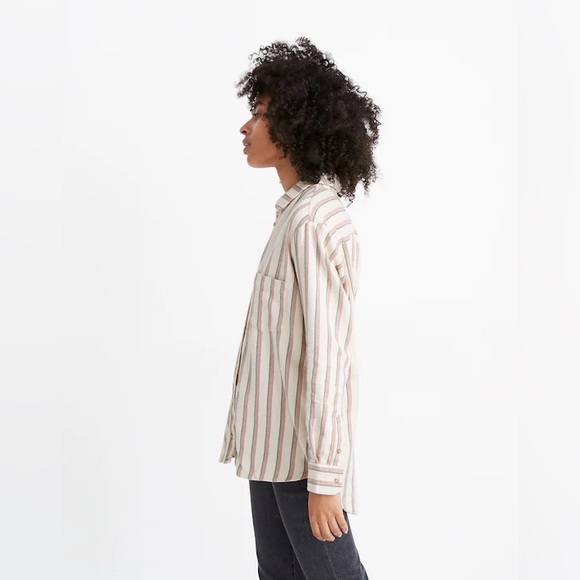 Madewell | VGUC Multicolor Striped Shirt Flannel Sunday Button Claxton Stripe, L - Picture 3 of 13